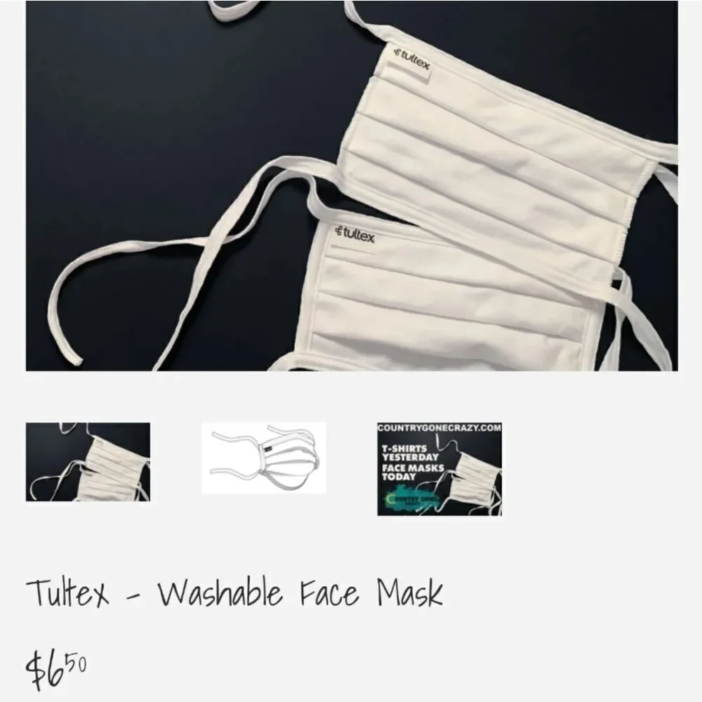 Pack of (10) Tultex Soft Cotton Face Cover Mask - NWOT